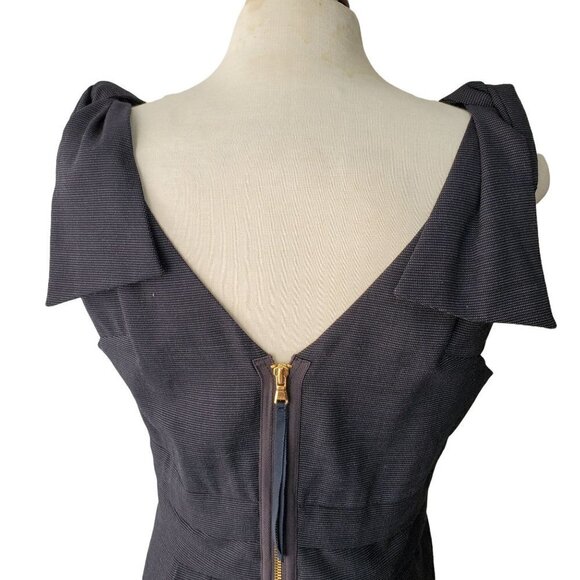 Marc by Marc Jacobs Sheath Dress Blue Navy Pin Dot Wool Sleeveless Women Size 10 - Picture 1 of 11